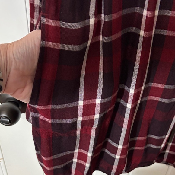 Lane Bryant Burgundy and White Plaid Shirt - Picture 6 of 11